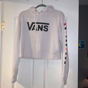White Vans Cropped Hoodie